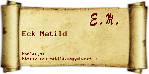 Eck Matild névjegykártya